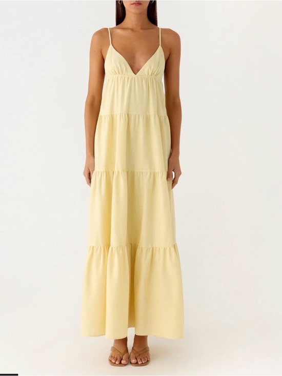 Peppermayo Dresses & Skirts - Peppermayo Linen Yellow Maxi Dress